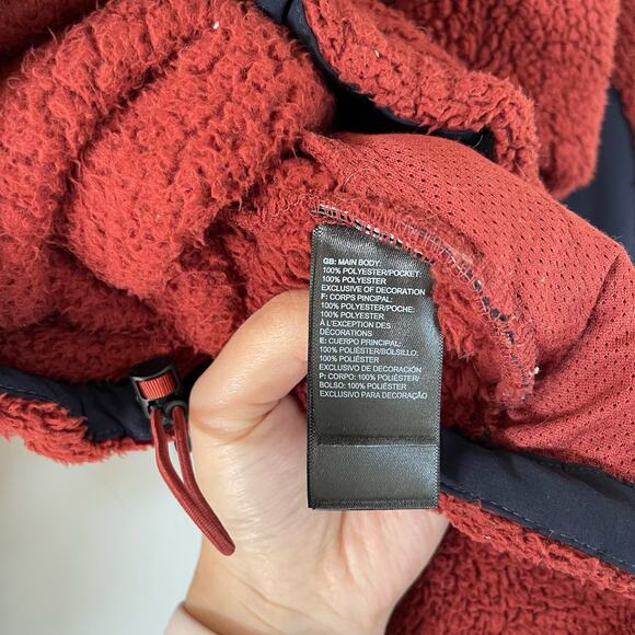 The North Face Red 1/4 Zip Sherpa Fleece Pullover Hood (S Mens) - Picture 8 of 8